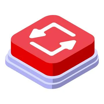 Repost button icon, isometric style Stock Illustration