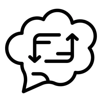 Repost button icon, outline style Stock Illustration
