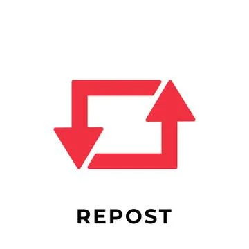 Repost button icon vector for social media. Repost icon Vector illustration d Stock Illustration