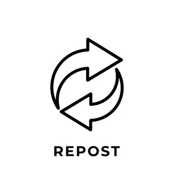 Repost button icon vector for social media. Repost icon Vector illustration d Stock Illustration