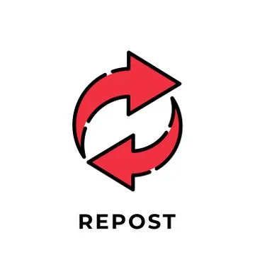 Repost button icon vector for social media. Repost icon Vector illustration d Stock Illustration