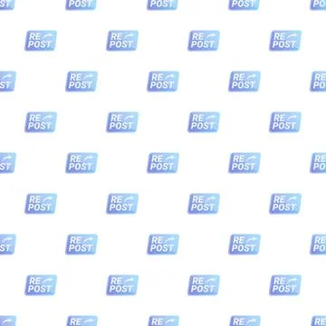 Repost button social media sharing seamless pattern Stock Illustration