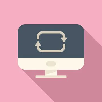 Repost computer icon flat vector. Report chart Stock Illustration
