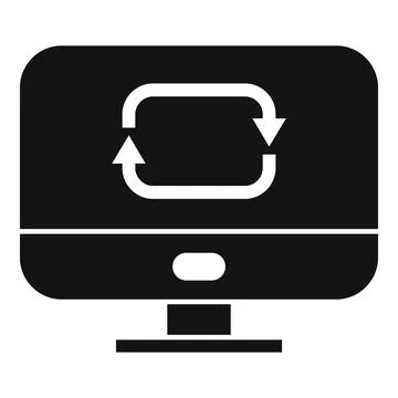 Repost computer icon simple vector. Report chart Stock Illustration
