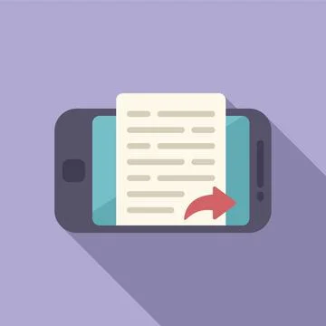 Repost mark icon flat vector. Business report Stock Illustration