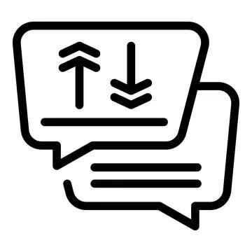 Repost message icon, outline style Stock Illustration