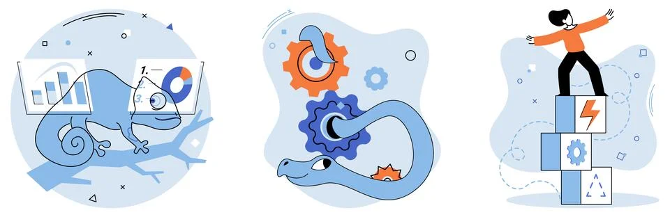 Representation of Adaptability and Flexibility in Personal and Professional.. Stock Illustration