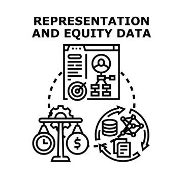 Representation and equity data analysis and management cycle Stock Illustration