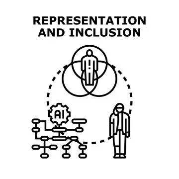 Representation and inclusion concept for diverse groups Illustrazione stock
