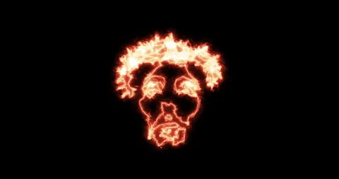 Representation of Christ face in fire. Loop Stock Footage 228721316