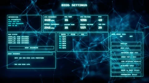 Representation of Computer BIOS Basic Input Output v1 Stock Footage 145350269