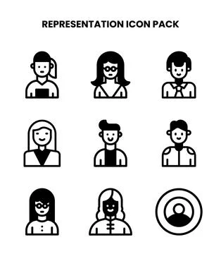 Representation DuoTone Graphics Icons Pack Stock Illustration