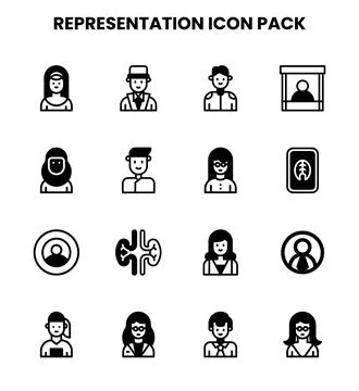 Representation DuoTone Vector Icons Pack Stock Illustration