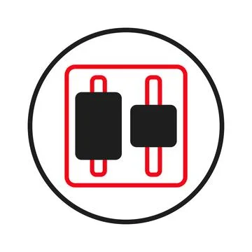 Representation of electronic component inside of a circular border showcase.. Illustrazione stock