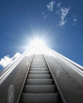 Representation of escalator to heaven Stock Photos