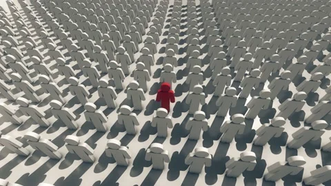 Representation of Infected man within crowd 4k Stock Footage 145351315