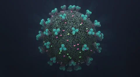 Representation of a infectious virus cell that replicates inside living cells Stock Illustration