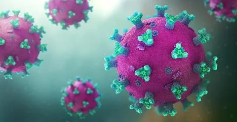 Representation of many corona viruses, trigger of acute respiratory syndrom Stock Illustration