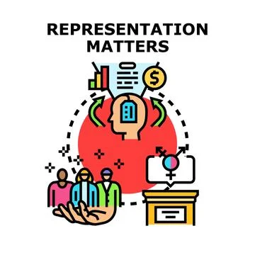 Representation matters in diverse communities and policy making Stock Illustration