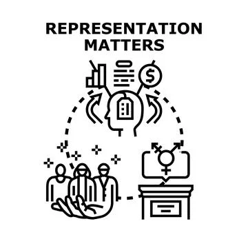 Representation matters in diverse communities and policy making Stock Illustration