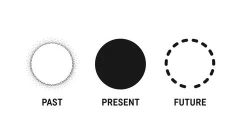 Representation of past, present, and future Illustrazione stock
