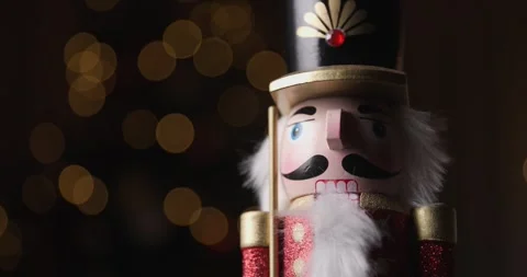 Representative Christmas ornament, the wooden Nutcracker rotating for the Stock Footage 287176915