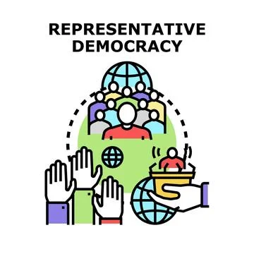 Representative democracy concept election voting process 스톡 일러스트