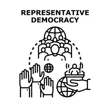 Representative democracy concept election voting process 스톡 일러스트