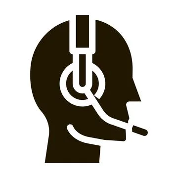 Representative help line icon Vector Glyph Illustration Stock Illustration