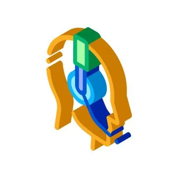Representative help line isometric icon vector illustration Stock Illustration