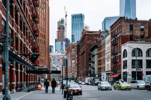 Representative red brick architectural of  Tribeca district in Lower Manhatta Stock Photos