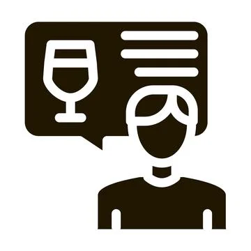 Representative of wine icon Vector Glyph Illustration Stock Illustration