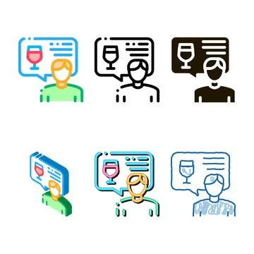 Representative of wine icon vector outline diversity Stock Illustration