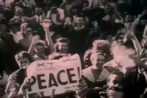 Representatives of the Empire of Japan during surrender ceremony - 1971 Stock Footage 102190632