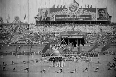 Representatives performs in stadium field - 1946 Stock Footage 86685092