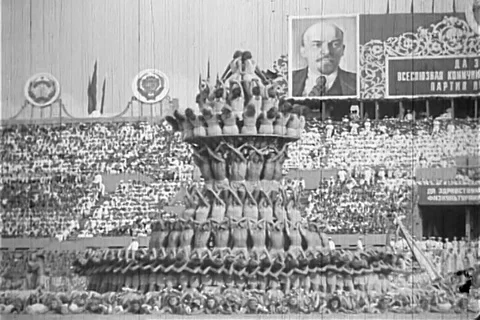 Representatives performs in stadium field - 1946 Stock Footage 86685105