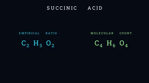 Representing the succinic acid molecule 스톡 동영상 335190664
