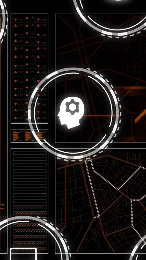 Representing various business concepts, icons over data processing animation on Stock Footage 320034820