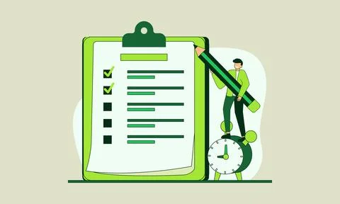 Represents time management, productivity, planning, and task completion. A .. Stock Illustration