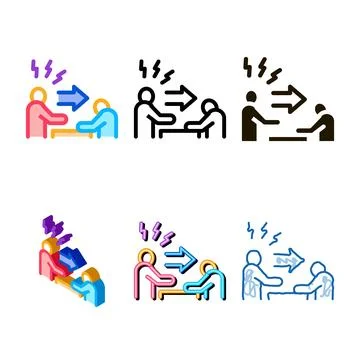 Reprimand man icon forms vector outline Stock Illustration