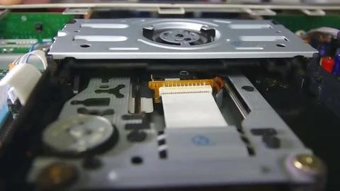 Reproduction of DVD of a disk in the disk drive Stock Footage 81139042