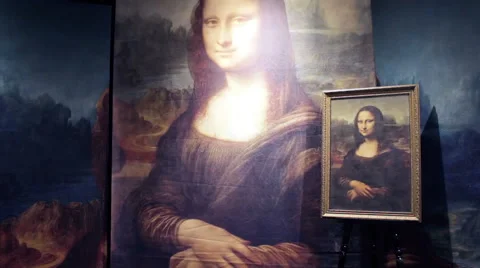 Reproductions of Mona Lisa Stock Footage