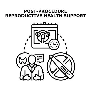 Reproductive health support post procedure planning and care Stock Illustration