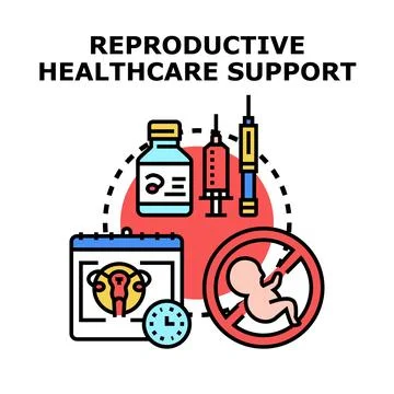 Reproductive healthcare support program choosing family planning Stock Illustration