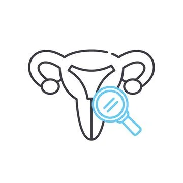 Reproductive system test line icon, outline symbol, vector illustration, concept Stock-Illustration