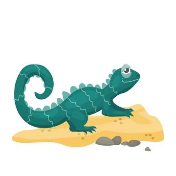 Reptile lizard on the sand. Stock Illustration