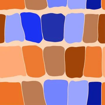Reptile skin seamless pattern blue and orange spots background. Stockillustratie