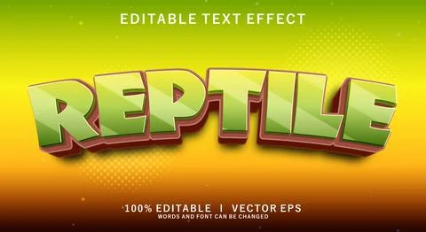 Reptile vector text effect with modern style design Stock Illustration
