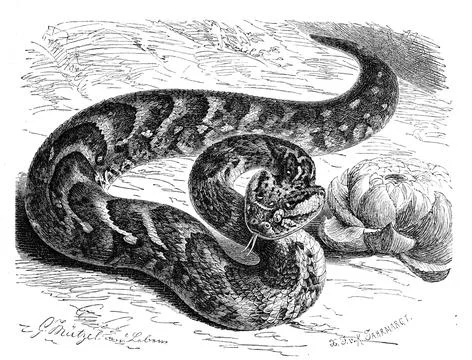 Reptiles Puff adder Bitis lachesis Bitis arietans obsolete also common puff Stock Illustration