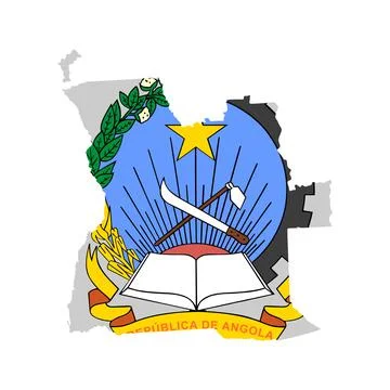 Republic of Angola map vector silhouette Иллюстрация